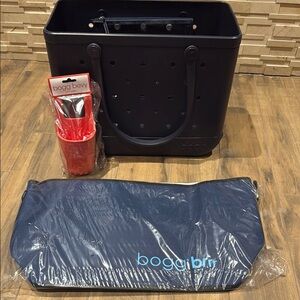 BOGG BAG Black Hobo with Red Accessories